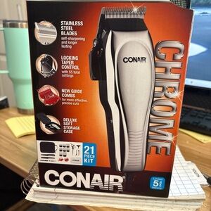 Conair Chrome Hair Clipper Kit - Silver and Black